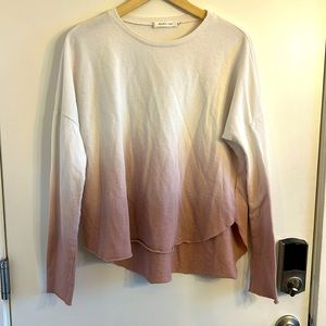 Mustard seed long sleeve ombré top